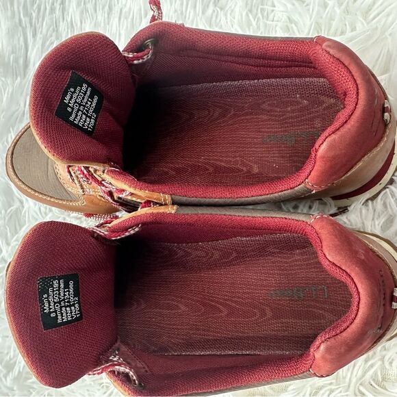 L.L. Bean Mens 8 Brown Leather & Nylon Trail Sneakers Hiking Outdoor Comfy Shoes main image 3
